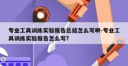 专业工具训练实验报告总结怎么写啊-专业工具训练实验报告怎么写?
