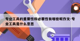 专业工具的重要性和必要性有哪些呢作文-专业工具是什么意思