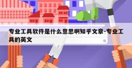 专业工具软件是什么意思啊知乎文章-专业工具的英文