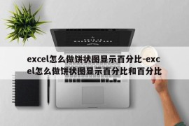 excel怎么做饼状图显示百分比-excel怎么做饼状图显示百分比和百分比