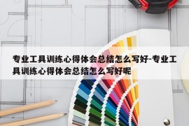 专业工具训练心得体会总结怎么写好-专业工具训练心得体会总结怎么写好呢