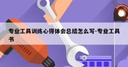 专业工具训练心得体会总结怎么写-专业工具书