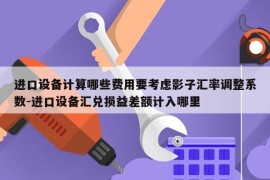 进口设备计算哪些费用要考虑影子汇率调整系数-进口设备汇兑损益差额计入哪里