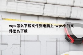 wps怎么下载文件到电脑上-wps中的文件怎么下载