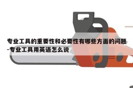 专业工具的重要性和必要性有哪些方面的问题-专业工具用英语怎么说