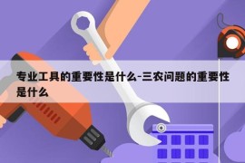 专业工具的重要性是什么-三农问题的重要性是什么
