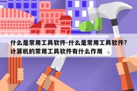 什么是常用工具软件-什么是常用工具软件?计算机的常用工具软件有什么作用