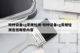 特种设备cg常规检测-特种设备cg常规检测包括哪些内容