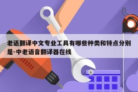 老语翻译中文专业工具有哪些种类和特点分别是-中老语音翻译器在线