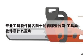 专业工具软件排名前十的有哪些公司-工具类软件靠什么盈利