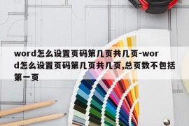 word怎么设置页码第几页共几页-word怎么设置页码第几页共几页,总页数不包括第一页