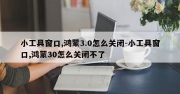 小工具窗口,鸿蒙3.0怎么关闭-小工具窗口,鸿蒙30怎么关闭不了
