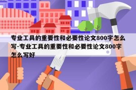 专业工具的重要性和必要性论文800字怎么写-专业工具的重要性和必要性论文800字怎么写好
