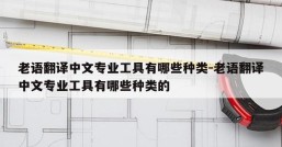 老语翻译中文专业工具有哪些种类-老语翻译中文专业工具有哪些种类的