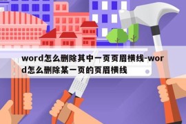 word怎么删除其中一页页眉横线-word怎么删除某一页的页眉横线