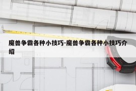 魔兽争霸各种小技巧-魔兽争霸各种小技巧介绍