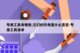专用工具有哪些,它们的作用是什么意思-专用工具清单