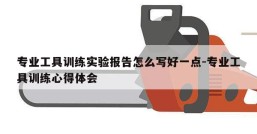 专业工具训练实验报告怎么写好一点-专业工具训练心得体会