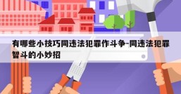 有哪些小技巧同违法犯罪作斗争-同违法犯罪智斗的小妙招