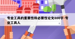 专业工具的重要性和必要性论文800字-专业工具人