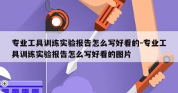 专业工具训练实验报告怎么写好看的-专业工具训练实验报告怎么写好看的图片