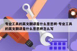 专业工具的英文翻译是什么意思啊-专业工具的英文翻译是什么意思啊怎么写