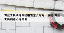 专业工具训练实验报告怎么写好一点的-专业工具训练心得体会