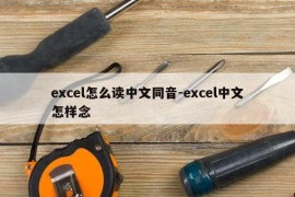 excel怎么读中文同音-excel中文怎样念