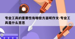 专业工具的重要性有哪些方面呢作文-专业工具是什么意思