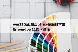 win11怎么激活office家庭和学生版-window11如何激活