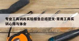 专业工具训练实验报告总结范文-常用工具实训心得与体会