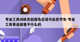 专业工具训练实验报告总结与反思学生-专业工具事业部是干什么的