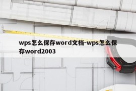 wps怎么保存word文档-wps怎么保存word2003