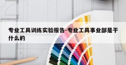 专业工具训练实验报告-专业工具事业部是干什么的