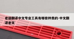 老语翻译中文专业工具有哪些种类的-中文翻译老文