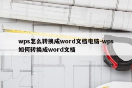 wps怎么转换成word文档电脑-wps如何转换成word文档