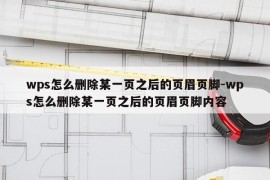 wps怎么删除某一页之后的页眉页脚-wps怎么删除某一页之后的页眉页脚内容