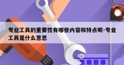 专业工具的重要性有哪些内容和特点呢-专业工具是什么意思