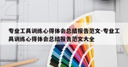 专业工具训练心得体会总结报告范文-专业工具训练心得体会总结报告范文大全
