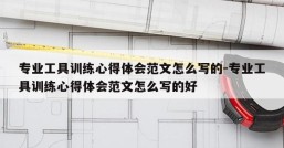 专业工具训练心得体会范文怎么写的-专业工具训练心得体会范文怎么写的好