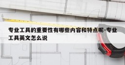 专业工具的重要性有哪些内容和特点呢-专业工具英文怎么说