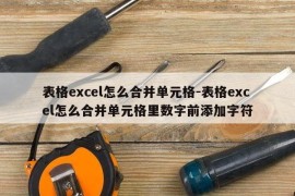 表格excel怎么合并单元格-表格excel怎么合并单元格里数字前添加字符