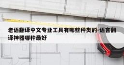 老语翻译中文专业工具有哪些种类的-语言翻译神器哪种最好