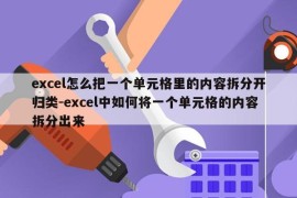 excel怎么把一个单元格里的内容拆分开归类-excel中如何将一个单元格的内容拆分出来