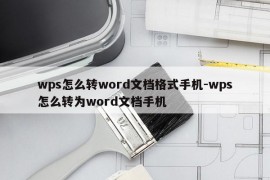 wps怎么转word文档格式手机-wps怎么转为word文档手机