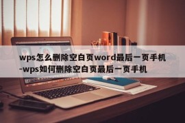 wps怎么删除空白页word最后一页手机-wps如何删除空白页最后一页手机