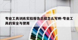 专业工具训练实验报告总结怎么写啊-专业工具的安全与使用