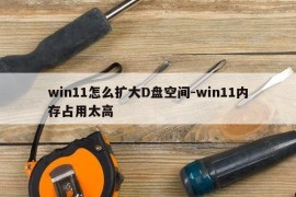 win11怎么扩大D盘空间-win11内存占用太高