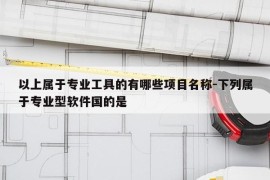 以上属于专业工具的有哪些项目名称-下列属于专业型软件国的是