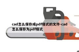 cad怎么保存成pdf格式的文件-cad怎么保存为pdf格式